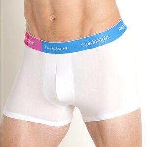 Calvin Klein This Is Love Boxer Brief Trunk White/Rainbow Mens Size 4XL